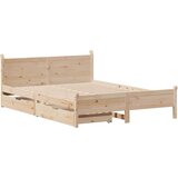 vidaXL Posteljni okvir brez vzmetnice 150x200 cm trdna borovina | Shoptok.si