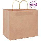 vidaXL Papirnate vrećice 250 kom s ručkama smeđe 32x22x28 cm Cijene