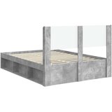  Okvir za krevet s pohranom i uzglavljem Betonska siva - Betonska siva 135 x 190 cm | shoptok.hr