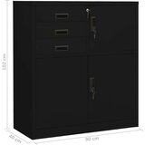vidaXL uredski ormarić crni 90 x 40 x 102 cm čelični | shoptok.hr