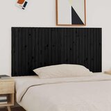 Zidno uzglavlje crni 185x3x90 cm od masivne borovine Cijene