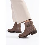 Shelvt Women's brown low-heeled ankle boots | shoptok.hr