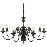 Metalni luster u antiknom stilu crni 8 x E14 žarulja | shoptok.hr