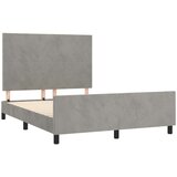  Posteljni okvir z vzglavjem svetlo siv 140x190 cm žamet, (20788566) | Shoptok.si
