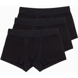 Ombre Men's cotton boxer shorts with logo - 3-pack black Cene