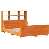vidaXL Krevet s regalom za knjige bez madraca 120x190 cm masivno drvo | shoptok.hr