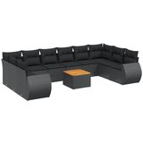  The Living Store Vrtna sedežna garnitura 11-delna z blazinami črn poli ratan - Vrtna Sedežna Garniture, (21453137) | Shoptok.si