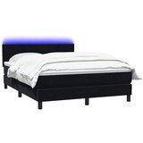 Box Spring krevet s madracem i LED crni 160x210 cm baršunasti | Eponuda.com