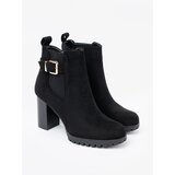 Shelvt Black ankle boots with a decorative buckle | Shoptok.si