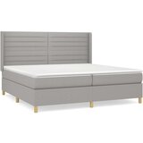  Box spring postelja z vzmetnico svetlo siva 200x200 cm blago, (20851628) | Shoptok.si