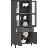vidaXL Visoka komoda VIKEN antracit siva 80x40x190 cm masivna borovina | shoptok.hr