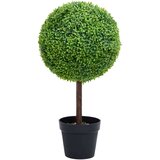 vidaXL Umetni pušpan z loncem okrogel zelene barve 71 cm | Shoptok.si