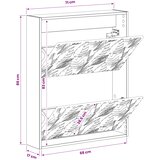  Ormar za cipele na zidu DELFT 71 x 17 x 86 cm Konstruirano drvo | shoptok.hr