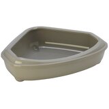 Moderna Corner Tray ugaoni otvoreni WC za mačke sa ramom Taupe Cene