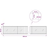  Gabion s žicom debljine 5 mm i mrežom 10x10 cm 850x20x50 cm | shoptok.hr
