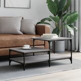 vidaXL Klubska mizica siva sonoma 100x50,5x45 cm inženirski les Cene