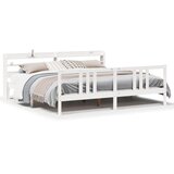 Maison Chic Posteljni okvir - Dvoposteljna postelja - Zakonska postelja z vzglavjem brez vzmetnice bel 200x200 cm, (21694638) | Shoptok.si