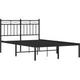  Metalni okvir za krevet s uzglavljem crni 120x200 cm | shoptok.hr