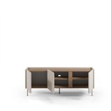 Marckeric Kremno bela/naravna TV omarica v hrastovem dekorju 140x53x35 cm Lucile – | Shoptok.si