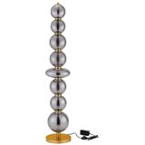 Nova Luce Siva metalna LED stojeća svjetiljka s mogućnosti zatamnjivanja sa staklenim sjenilom (visina 140 cm) Navi – Cijene