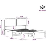  Krevetni okvir s tapiciranim uzglavljem Bijelo isprana i taupe - Bijelo isprana i taupe 160 x 200 cm | shoptok.hr
