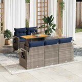 vidaXL 6-dijelni set vrtnih sofa od poliratana s jastucima sivi | shoptok.hr