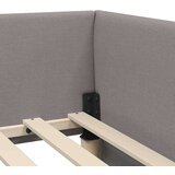 vidaXL Kotna postelja Taupe 90 x 190 cm Tkanina in oblikovan les | Shoptok.si