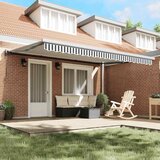 Tenda na uvlačenje antracit-bijela 4,5x3 m tkanina i aluminij | Eponuda.com