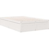  Knjižna postelja brez vzmetnice bela 135x190 cm trdna borovina | Shoptok.si