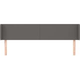  Vzglavje z ušesi sivo 203x16x78/88 cm umetno usnje, (20953177) | Shoptok.si