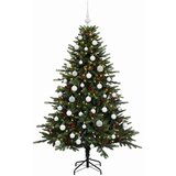  Umjetno božićno drvce s kuglicom 120 cm 150 LED lampica - Zelena 120 cm s LED žaruljama i bijelim kuglicama | shoptok.hr