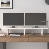  Stalak za monitor bijeli 100x27x15 cm od masivne borovine | shoptok.hr