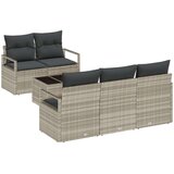  Kavčna garnitura 6 pcs Svetlo siva poli ratan, (5000138087) | Shoptok.si