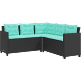  Vrtna sofa sa stolom i jastucima L-oblika crni poli ratan | shoptok.hr