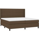  Krevet box spring s madracem LED tamnosmeđi 200x200 cm tkanina | shoptok.hr