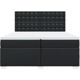Krevet s oprugama i madracem crni 200x200 cm od umjetne kože | Eponuda.com