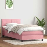 Box Spring krevet s madracem ružičasti 100x220 cm baršun | shoptok.hr
