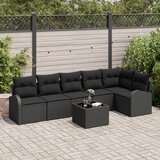 vidaXL 7-delna vrtna garnitura z blazinami bež poli ratan, (22091753) | Shoptok.si