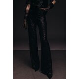 Legendww ženske crne pantalone sa sljokicama 2447-7681-06