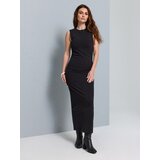 Sinsay Pamučna midi haljina s naborima sa strane | shoptok.hr