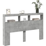 Ormarić za uzglavlje LED svjetlima boja betona 160x17x102 cm | shoptok.hr