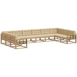 vidaXL Zunanja garnitura za sedenje z blazino 10 pcs Bela in bež, (5000281797) | Shoptok.si