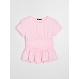 Sinsay Pamučna bluza s peplumom i naborima | shoptok.hr