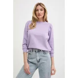Silvian_Heach Bombažen pulover ženska, vijolična barva