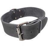 Nobby tabil usnjena ovratnica ekstra široka - siva - različne velikosti 53 - 65 cm | Shoptok.si
