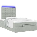 vidaXL Otomanski posteljni okvir z vzmetnicami siv 120x190cm žamet | Shoptok.si