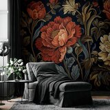  Foto tapeta - Tapestry Large Flowers Retro Floral Motif in Kilim Style 350x256 | shoptok.hr