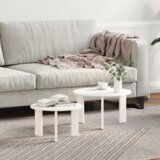  Set stolića za kavu 2 pcs Bijelo 47.5 x 47.5 x 27 cm Cijene