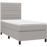 Krevet s oprugama i madracem svjetlosivi 100x200 cm od tkanine | shoptok.hr