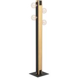Eglo podna lampa Layham 43471, 4x E27, visina 127,5 cm, opaljeno drvo i crna | shoptok.hr